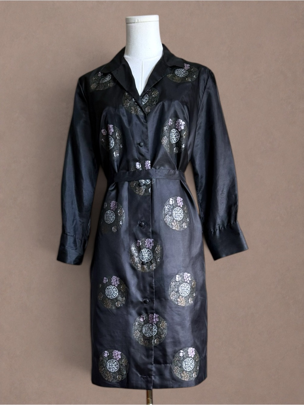 Vintage Alfred Shaheen Hand Painted Shirt Dress | 1960s 1970s